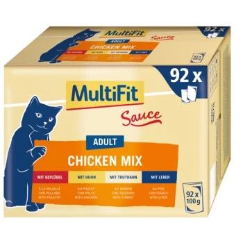 MultiFit Adult Chicken Mix Multipack XXL 92x100g 1 MultiFit Adult Chicken Mix Multipack XXL 92x100g