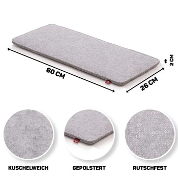 Canadian Cat Company Filzmatte Für Fensterbank Hellgrau S 2 Canadian Cat Company Filzmatte Für Fensterbank Hellgrau S – Bild 2