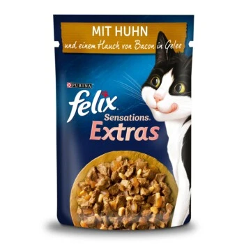 Felix Sensations Extras Gelees 26x85g Mit Huhn Und Einem Hauch Von Bacon 1 Felix Sensations Extras Gelees 26x85g Mit Huhn Und Einem Hauch Von Bacon