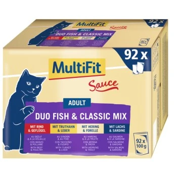 MultiFit Adult Sauce Duo Fish & Classic Mix Multipack XXL 92x100g 1 MultiFit Adult Sauce Duo Fish & Classic Mix Multipack XXL 92x100g